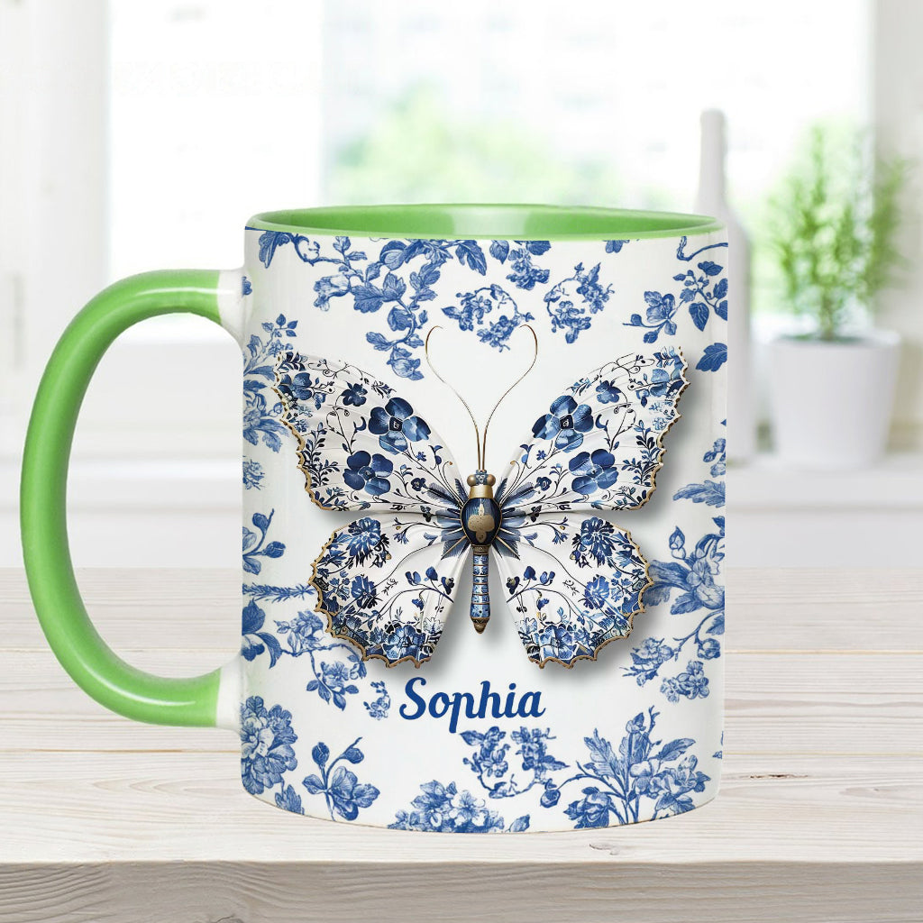 Love Butterflies - Personalized Butterfly Accent Mug