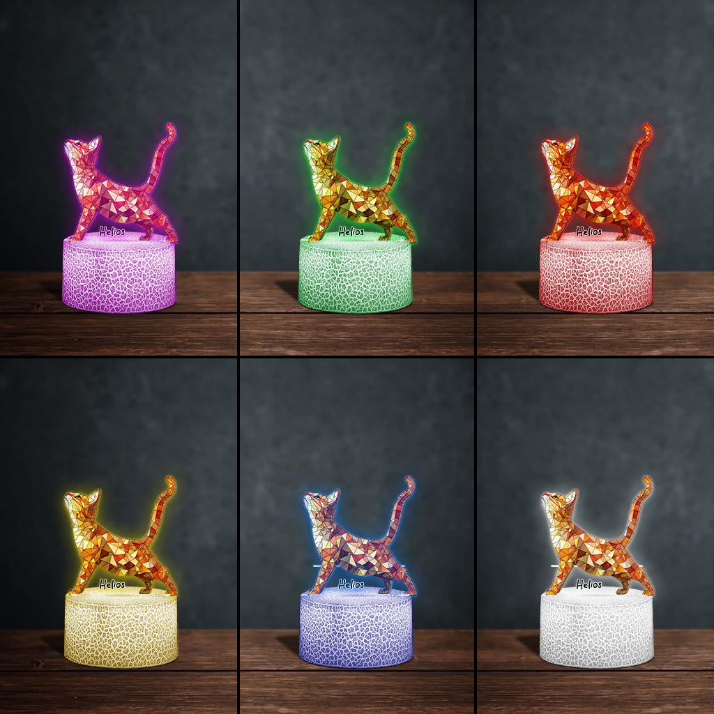 Boho Chic Niedliche Katzen - Personalisierte, katzenförmige Leuchtplatte