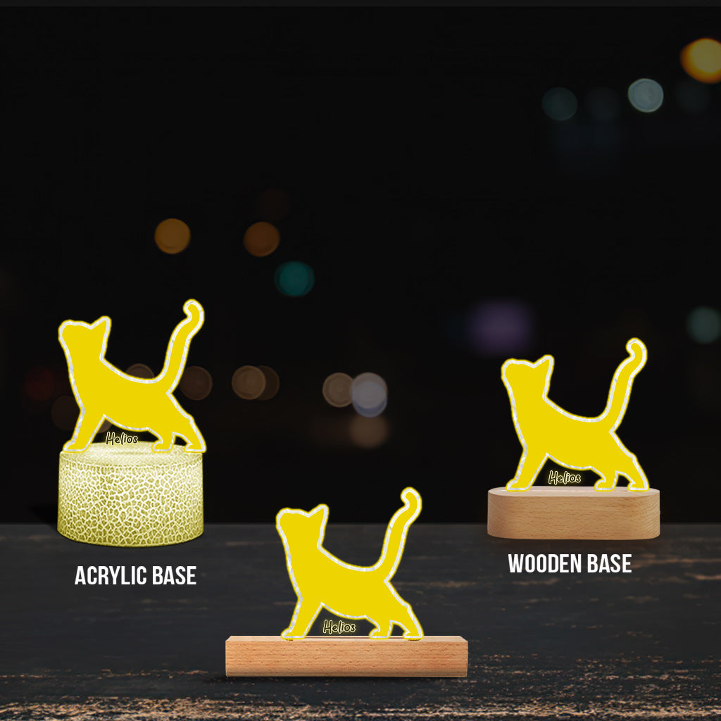 Boho Chic Niedliche Katzen - Personalisierte, katzenförmige Leuchtplatte