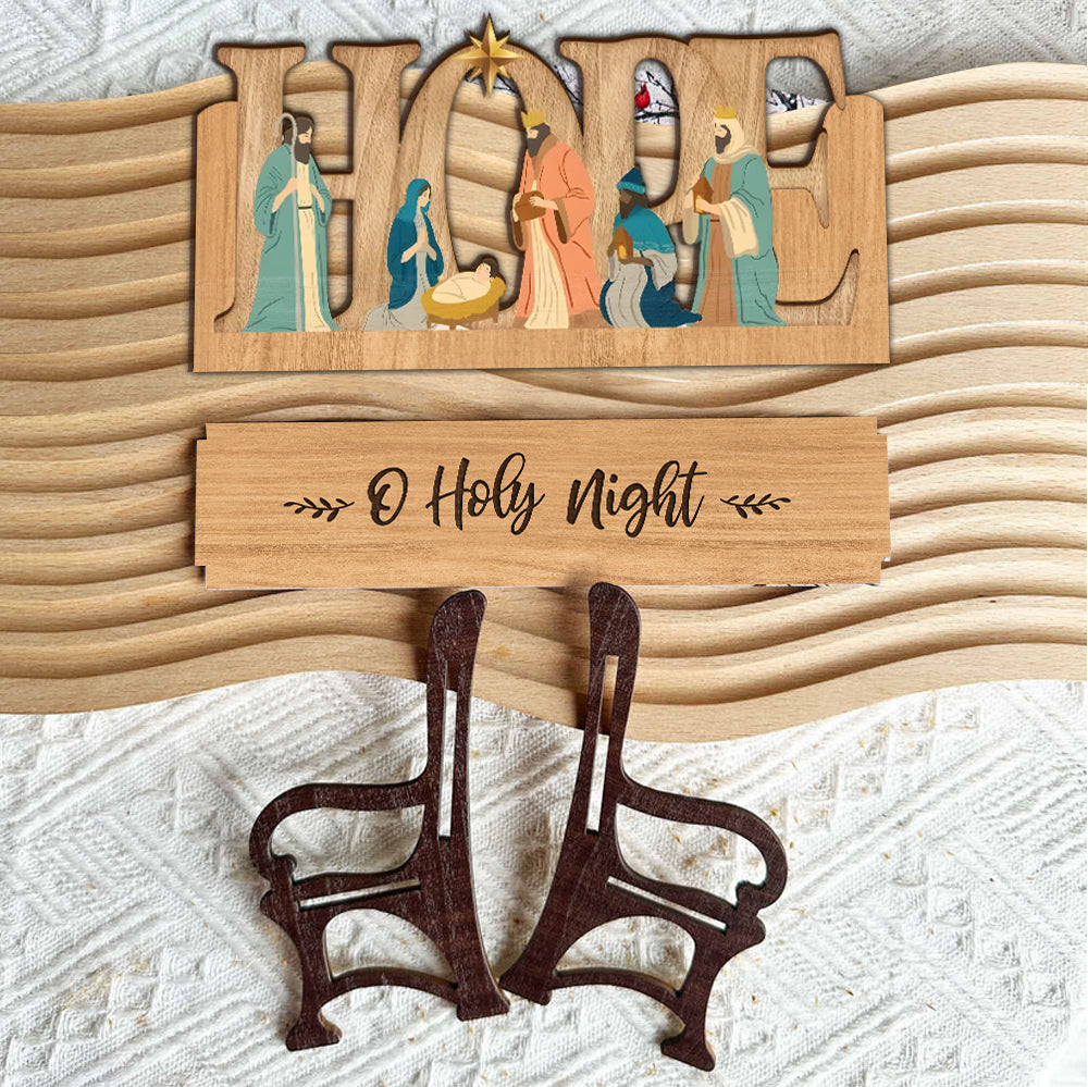 O heilige Nacht - Christliche Holzbank