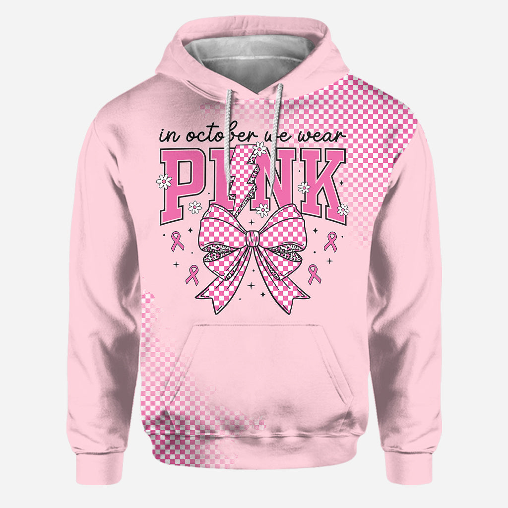 In October We Wear Pink Breast Cancer Awareness Hoodie and Leggings