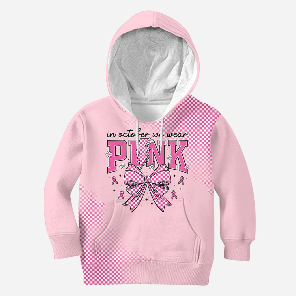 In October We Wear Pink Breast Cancer Awareness Hoodie and Leggings
