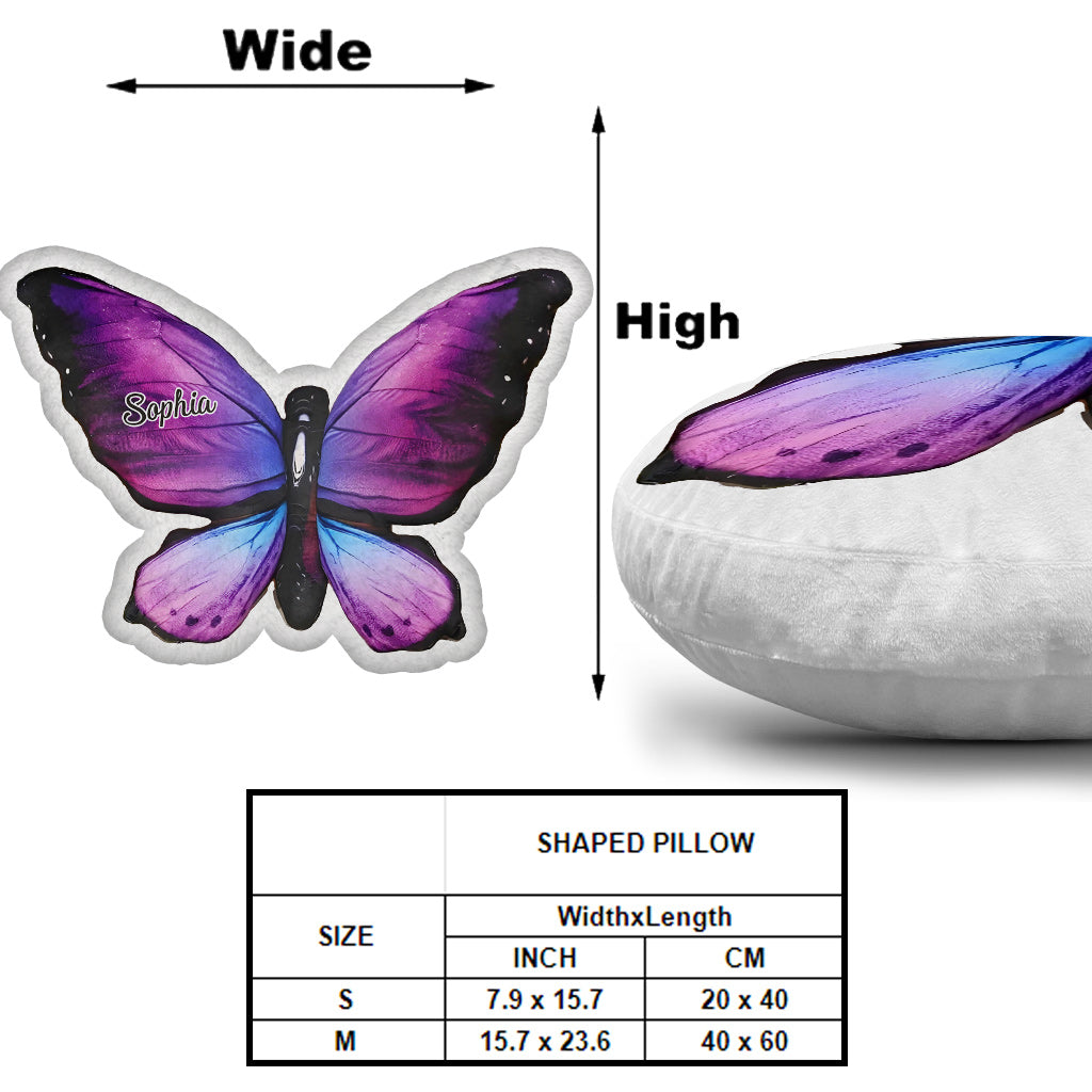 Beautiful Butterflies - Personalized Butterfly Shaped Pillow