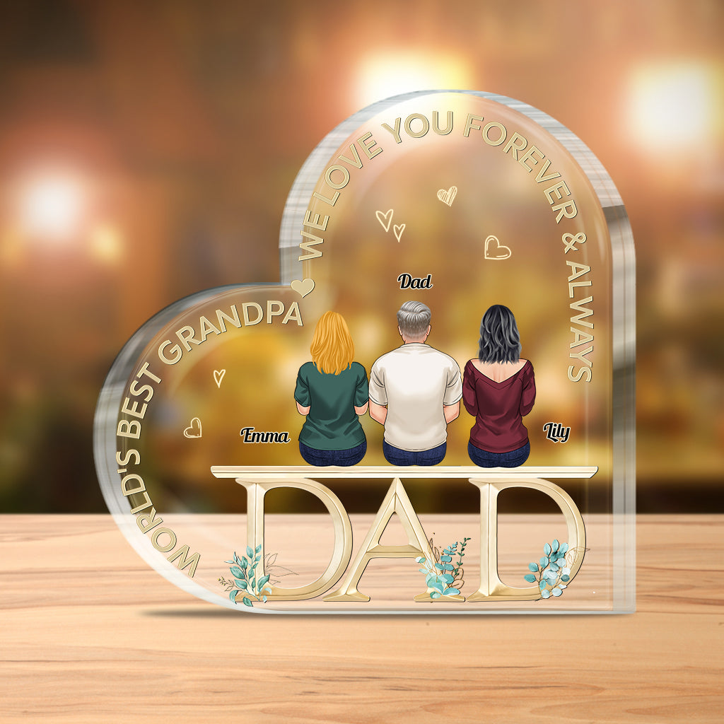 Papa, wir lieben dich – personalisierte Acrylplakette in individueller Form für Väter