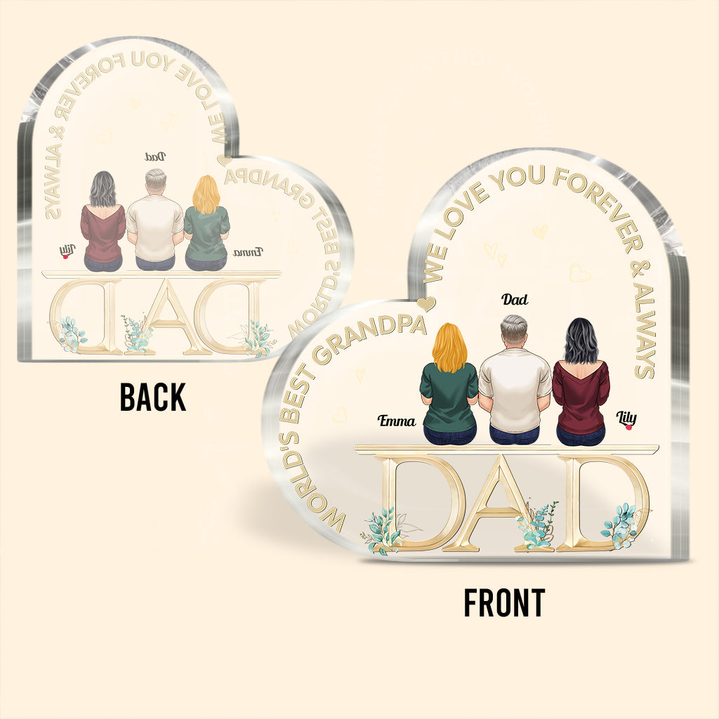 Papa, wir lieben dich – personalisierte Acrylplakette in individueller Form für Väter