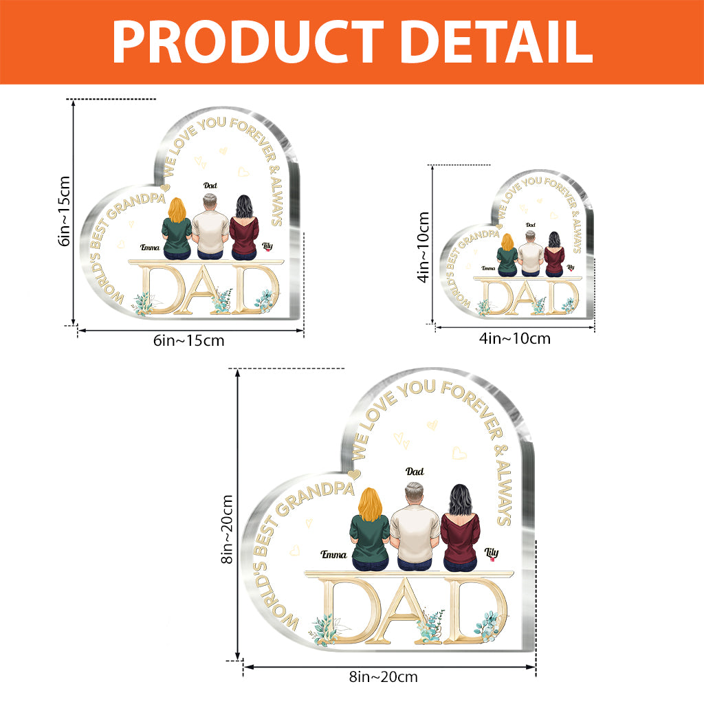 Papa, wir lieben dich – personalisierte Acrylplakette in individueller Form für Väter