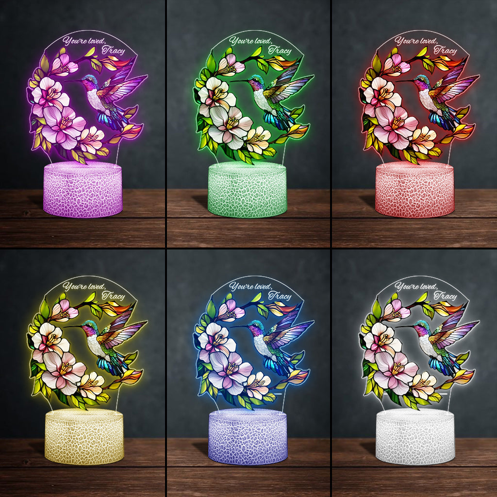 Naturliebhaber Schmetterling Libelle Biene Kolibri - Personalisierte, gartenfreundliche Leuchtplatte in Form einer Plakette