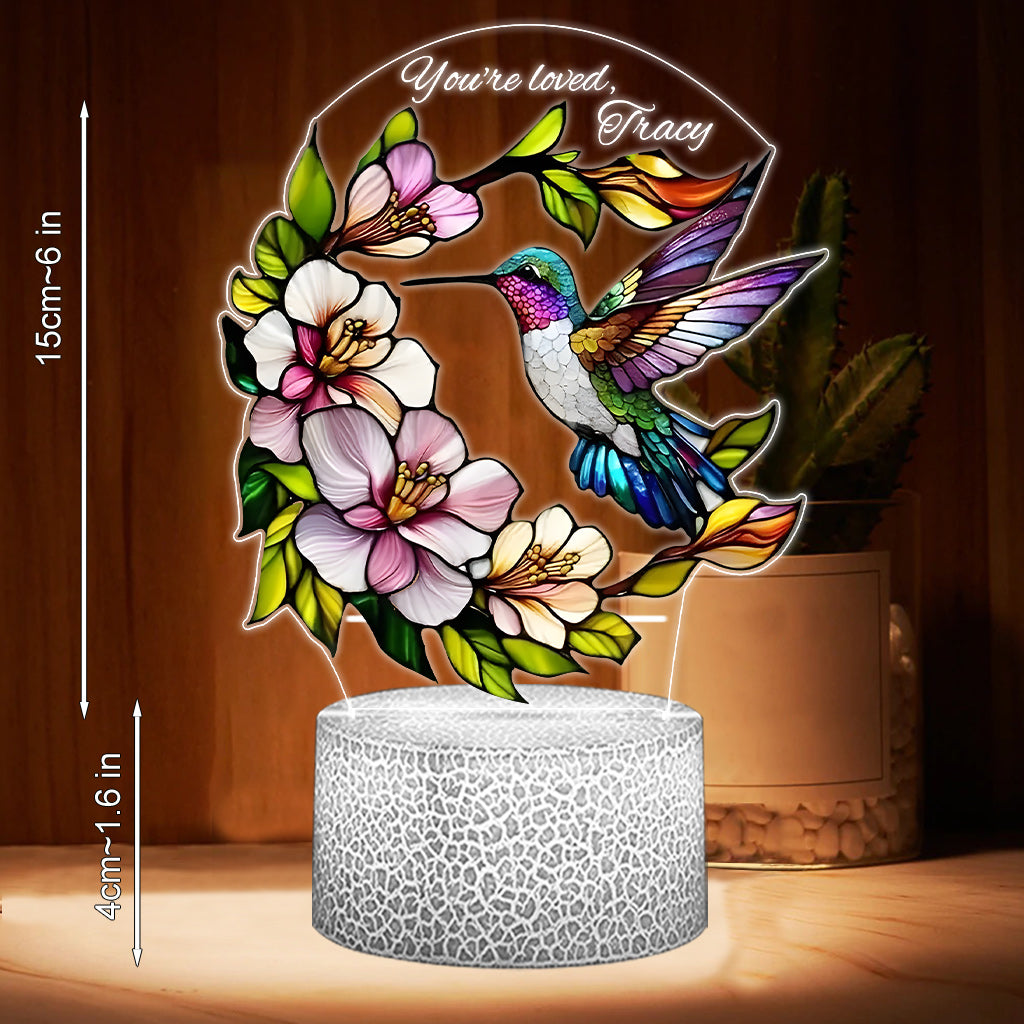 Naturliebhaber Schmetterling Libelle Biene Kolibri - Personalisierte, gartenfreundliche Leuchtplatte in Form einer Plakette