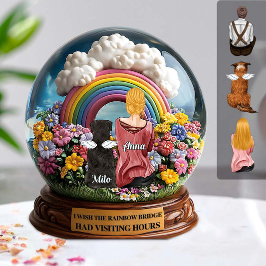 I Wish The Rainbow Bridge Had Visiting Hours - Personalized Dog Custom Shaped Acrylic Plaque