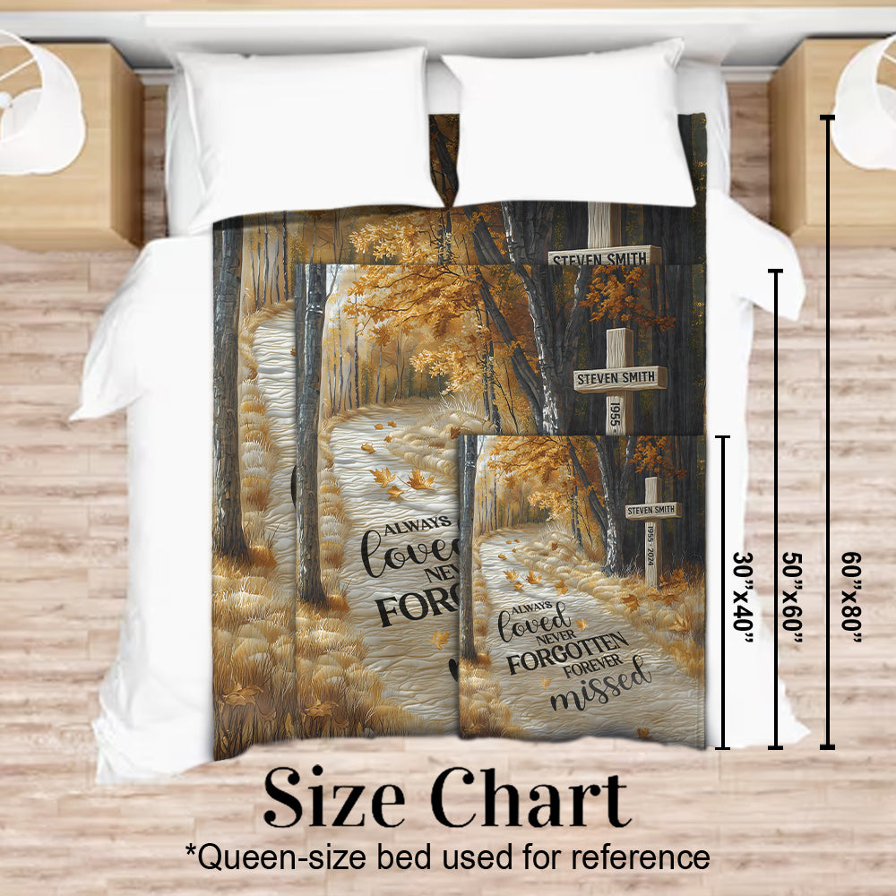 Immer geliebt, nie vergessen, für immer vermisst – personalisierte Gedenkdecke