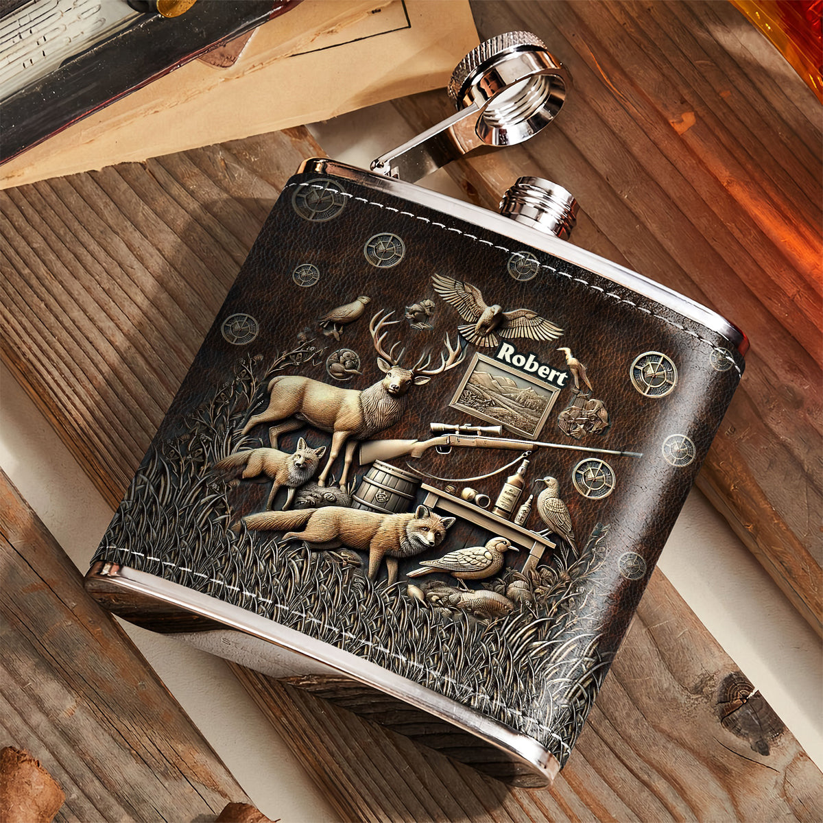 Best Hunter Ever - Personalized Hunting Hip Flask