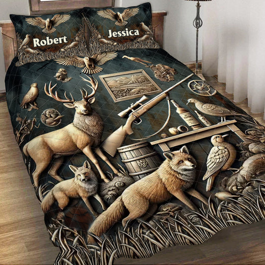 Best Hunter Ever - Personalized Hunting Quilt Set
