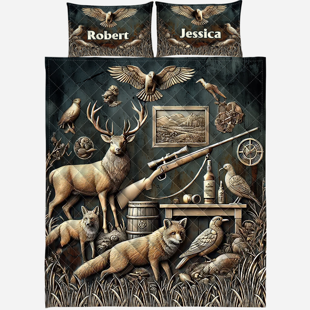 Bester Jäger aller Zeiten – Personalisiertes Jagd-Quilt-Set