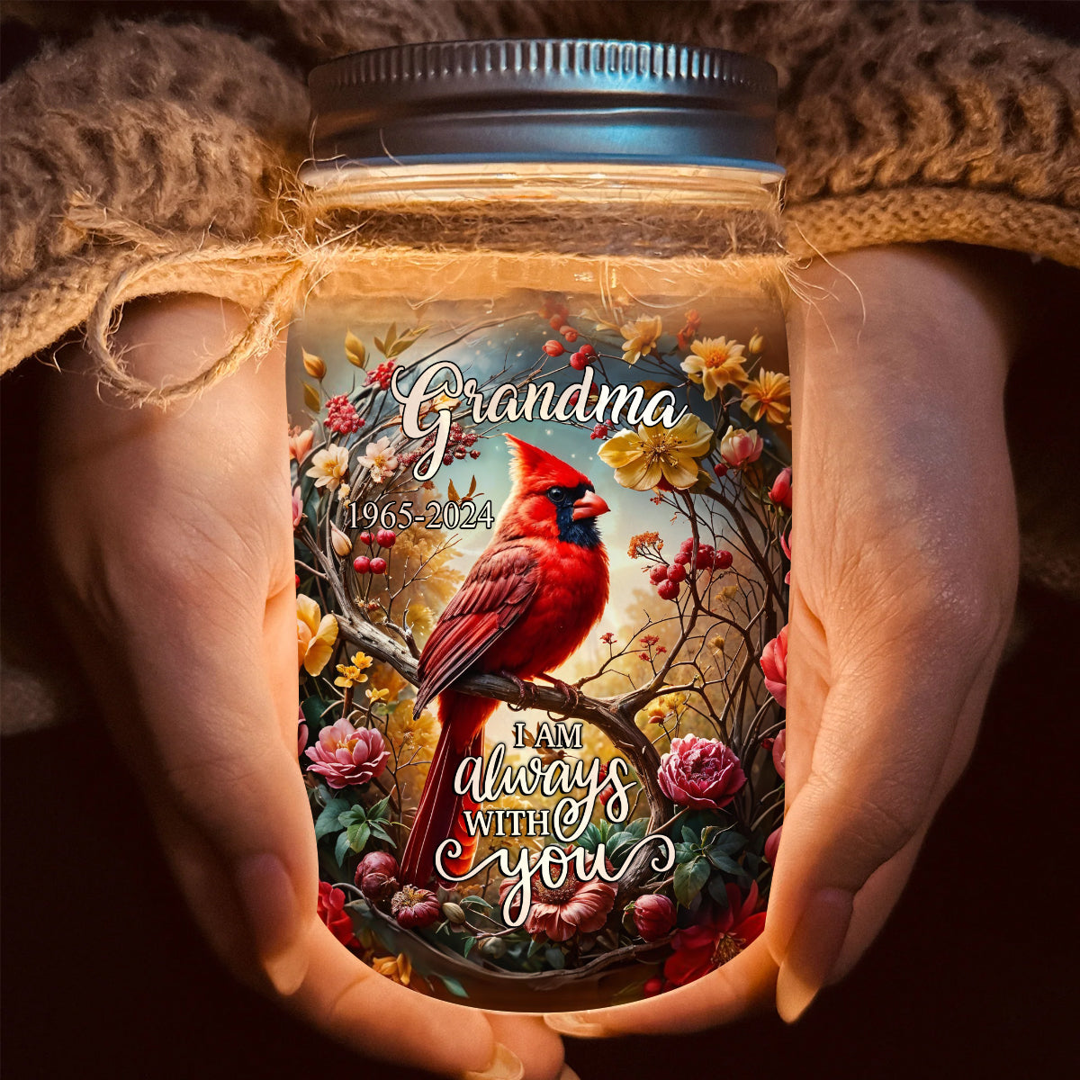 Angel's Whisper – Personalisierte Gedenkleuchte im Einmachglas