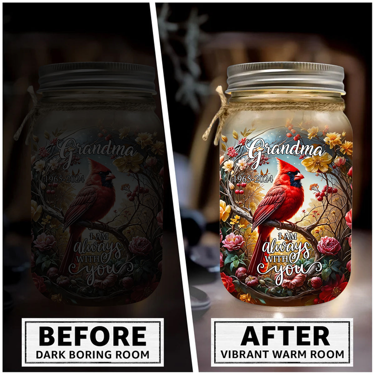 Angel's Whisper – Personalisierte Gedenkleuchte im Einmachglas