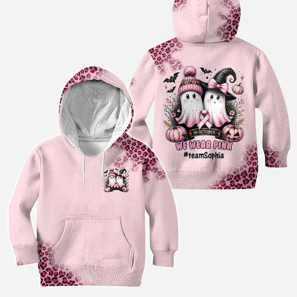 In October We Wear Pink - Personalized Breast Cancer Awareness Hoodie and Leggings