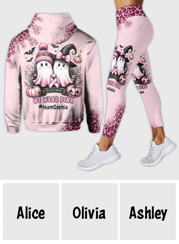 In October We Wear Pink - Personalized Breast Cancer Awareness Hoodie and Leggings