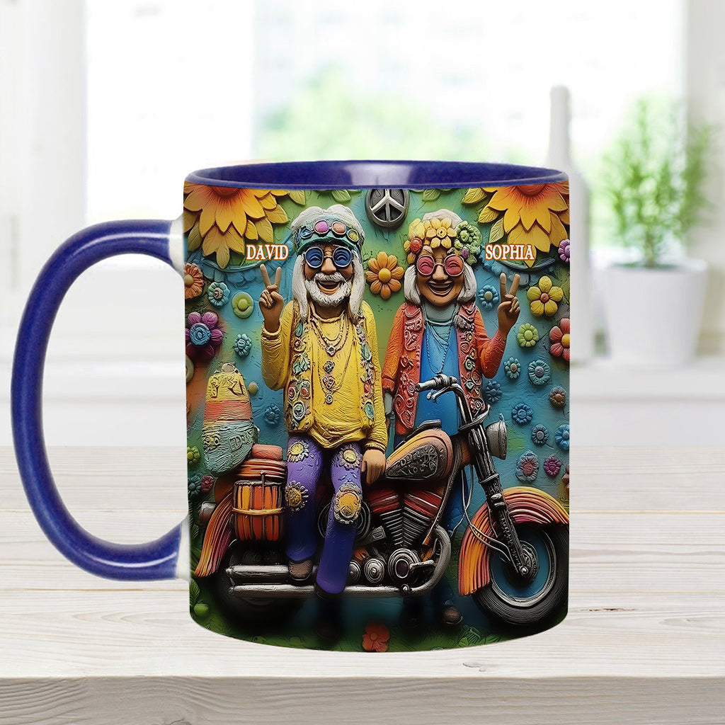 Love And Peace - Personalized Hippie Accent Mug