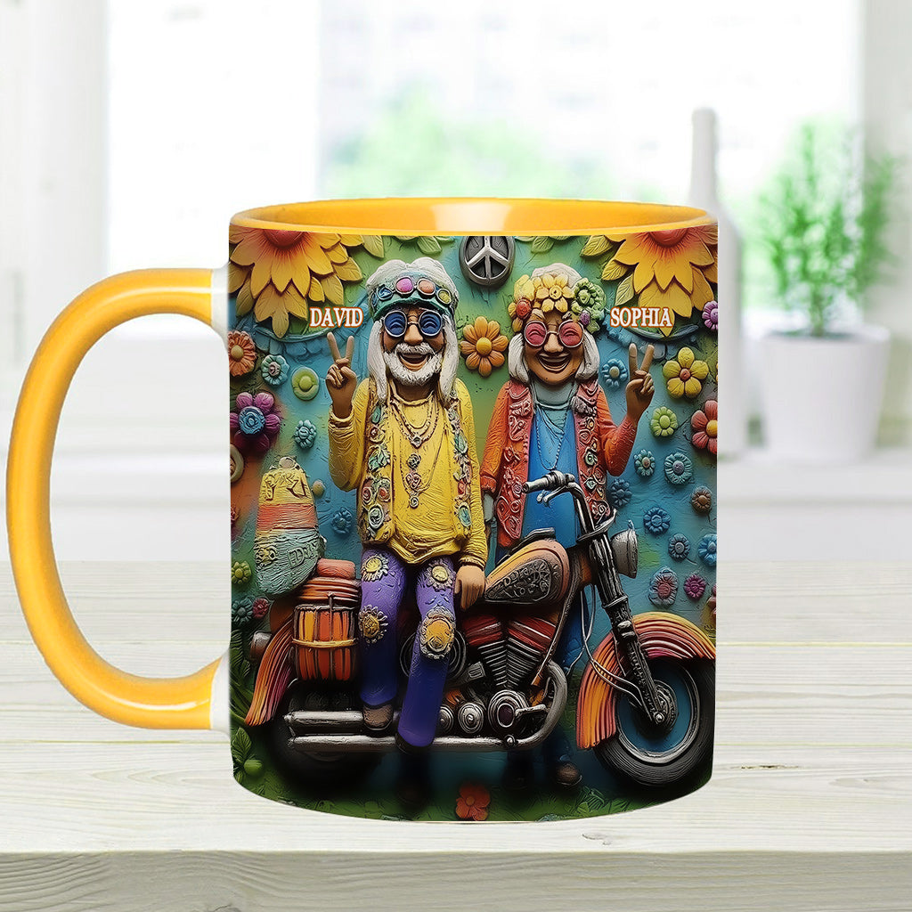 Love And Peace - Personalized Hippie Accent Mug