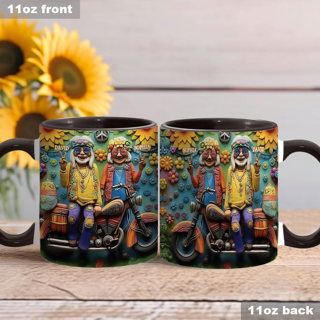 Love And Peace - Personalized Hippie Accent Mug