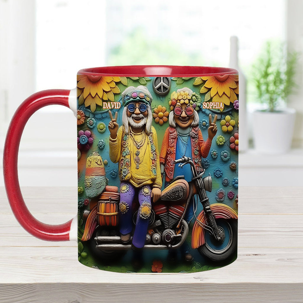 Love And Peace - Personalized Hippie Accent Mug