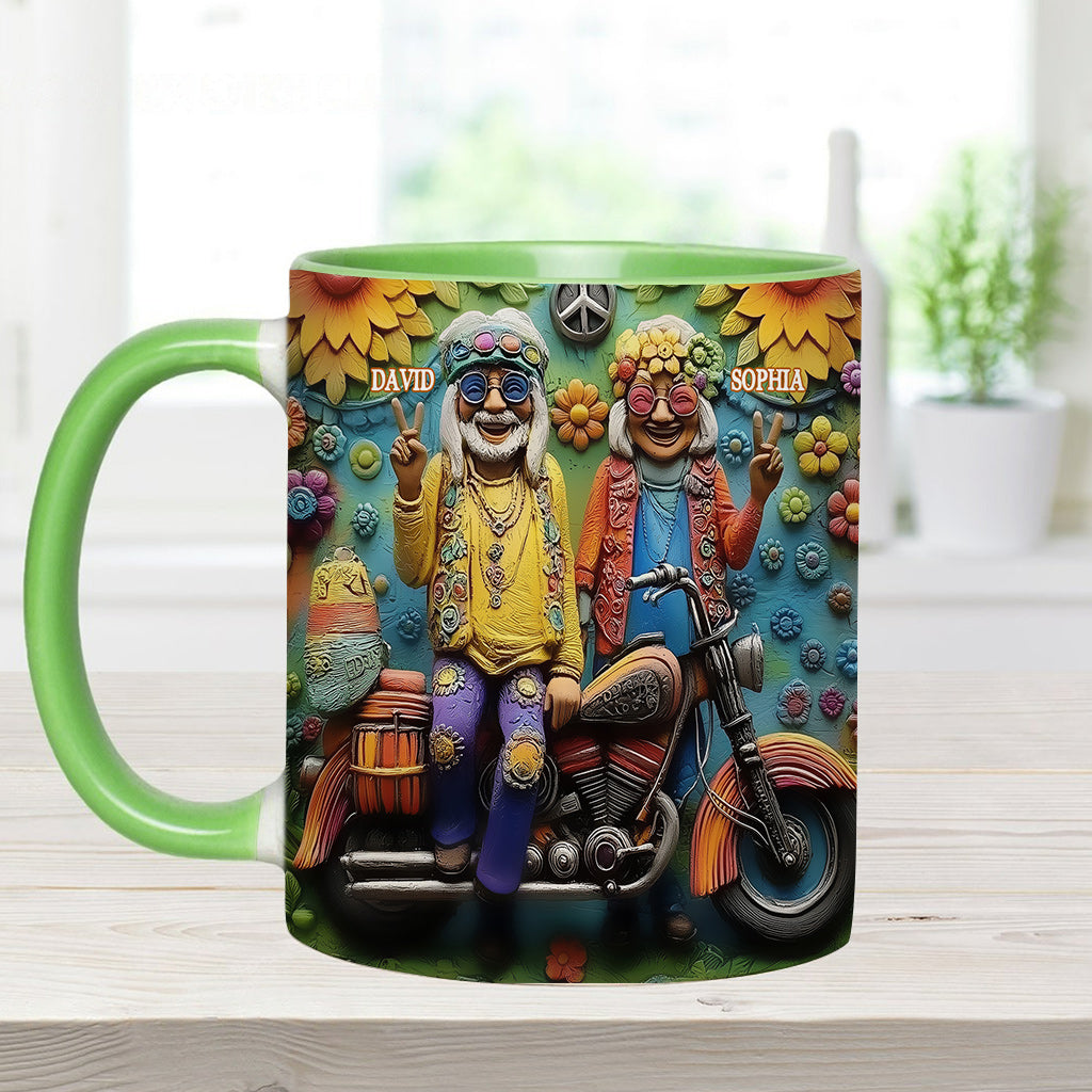 Love And Peace - Personalized Hippie Accent Mug
