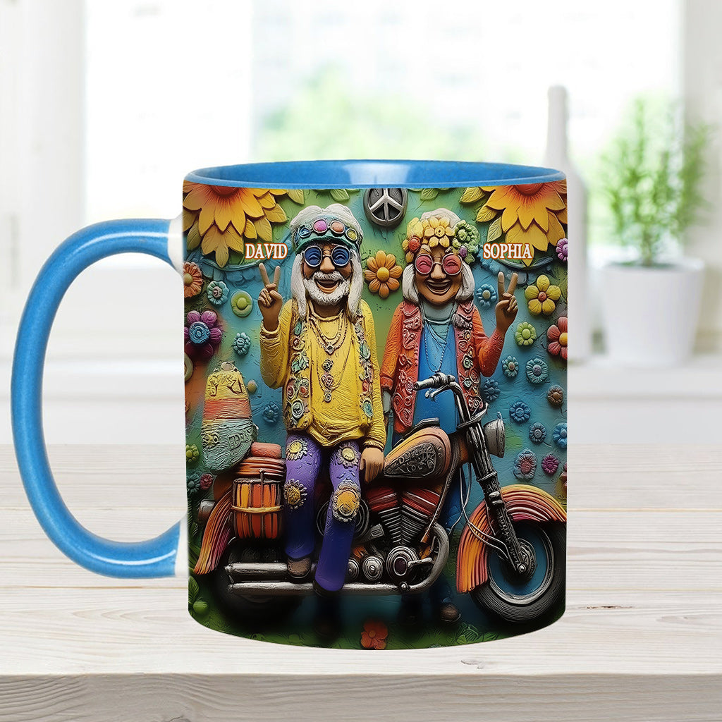 Love And Peace - Personalized Hippie Accent Mug