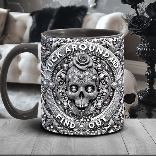 Atemberaubender Totenkopf – personalisierte Tasse mit Totenkopf-Akzent
