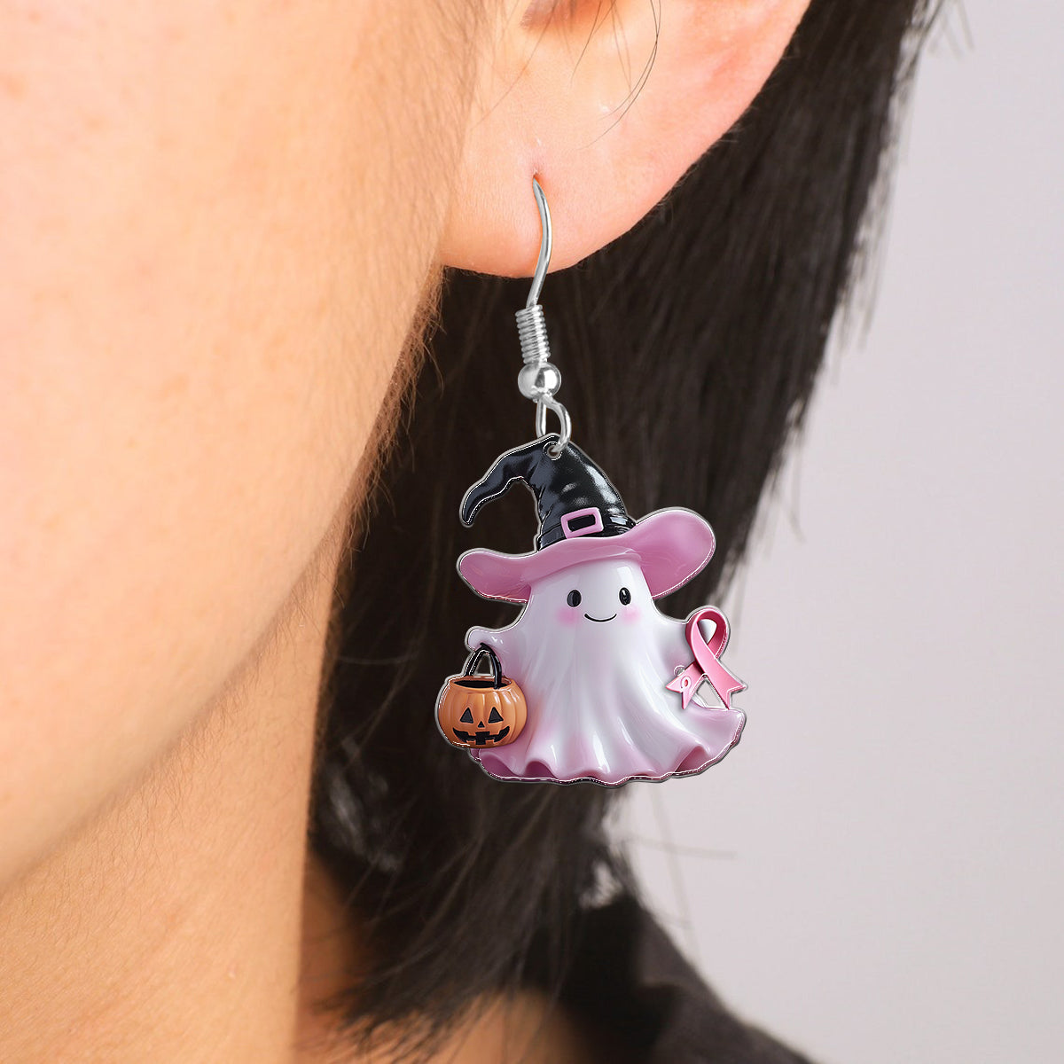 Brustkrebsbewusstsein – Personalisierte Ohrringe zum Thema Brustkrebs