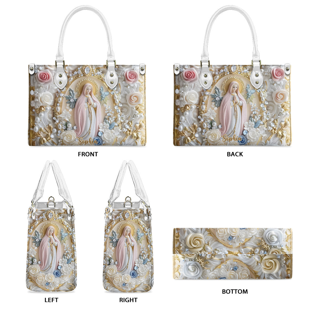 Personalisierte christliche Lederhandtasche für Gläubige