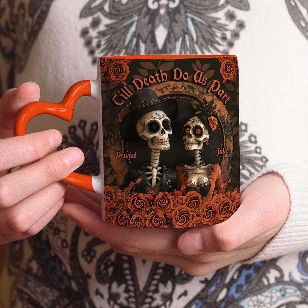 Til Death Do Us Part - Personalized Couple Heart Handle Mug