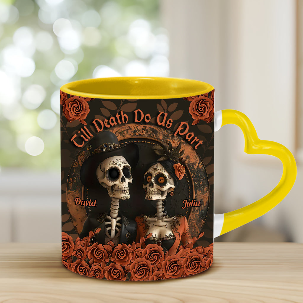 Til Death Do Us Part - Personalized Couple Heart Handle Mug