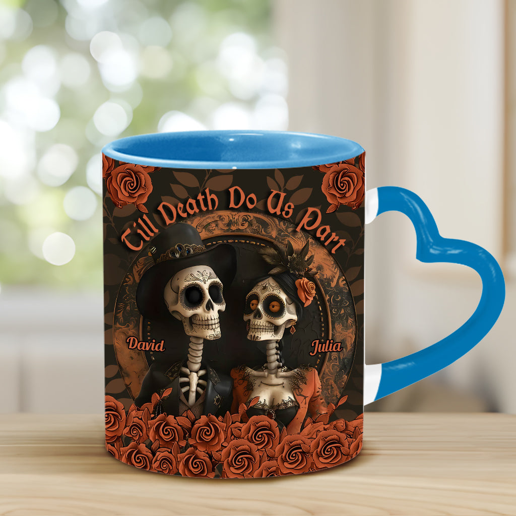 Til Death Do Us Part - Personalized Couple Heart Handle Mug