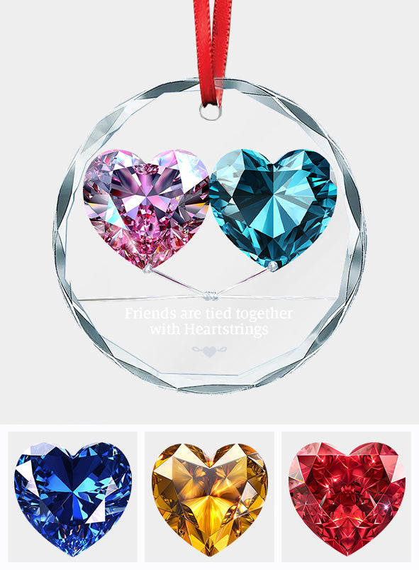 Freundschaften sind durch Herzen verbunden – Personalisierte runde Glasfigur „Beste Freundin“