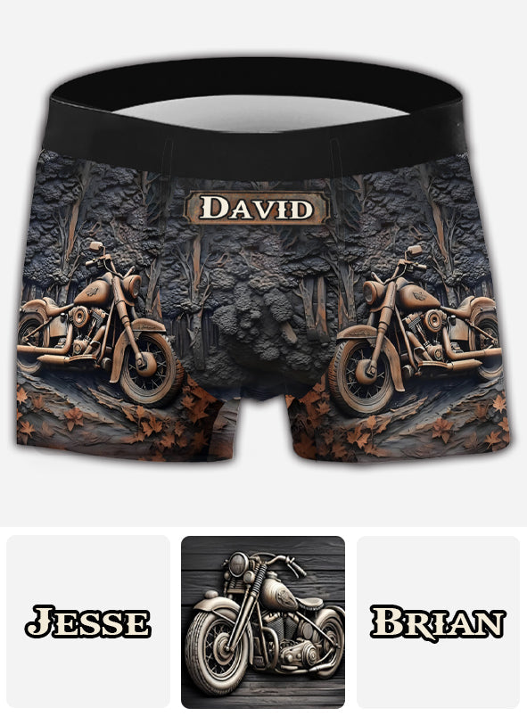 Starker Motor – Personalisierte Biker-Boxershorts für Herren