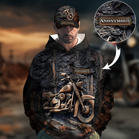 Zeit zum Radfahren – Personalisierter Biker-Hoodie mit Allover-Print & Klassische Kappe