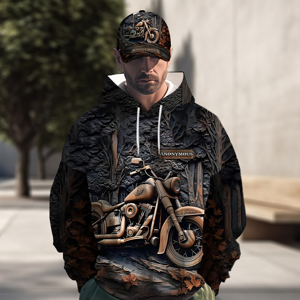 Zeit zum Radfahren – Personalisierter Biker-Hoodie mit Allover-Print & Klassische Kappe