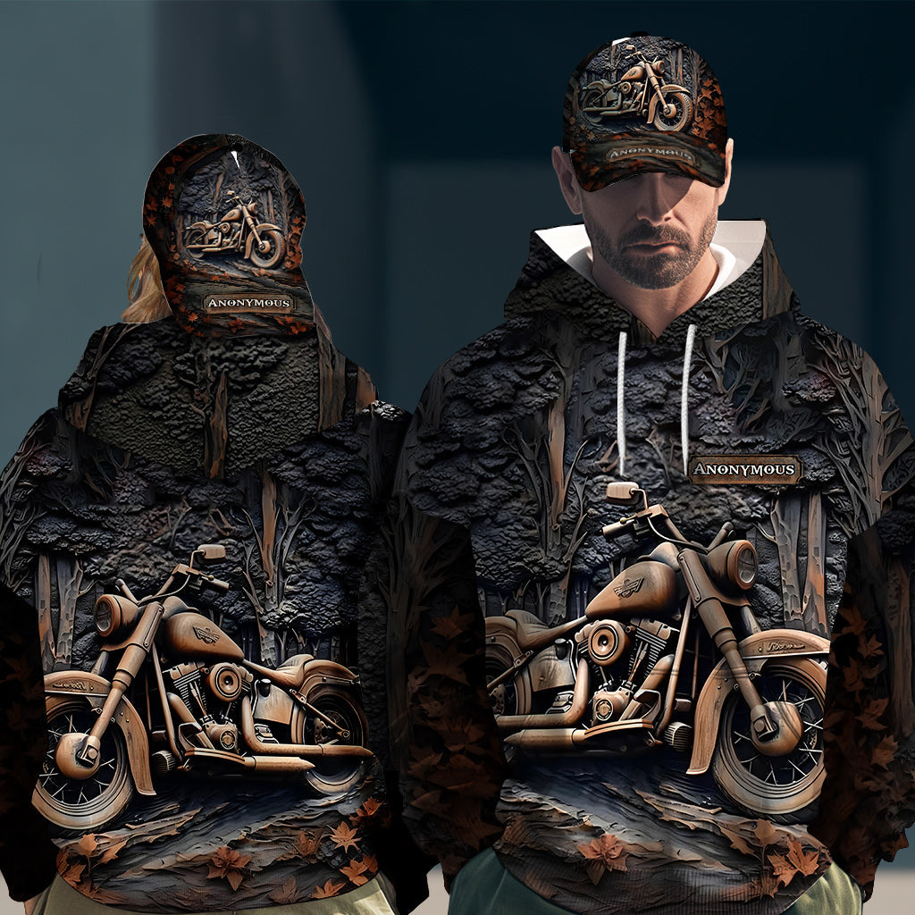 Zeit zum Radfahren – Personalisierter Biker-Hoodie mit Allover-Print & Klassische Kappe