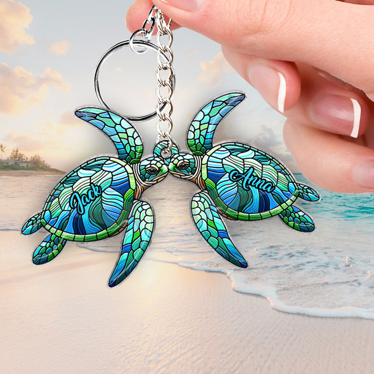 Love Turtles - Personalized Turtle Keychain
