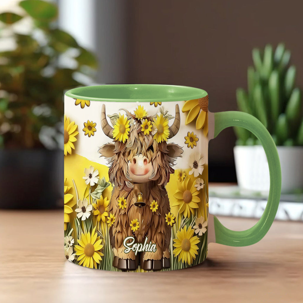 Niedliche Hochlandkuh - Personalisierte Tasse