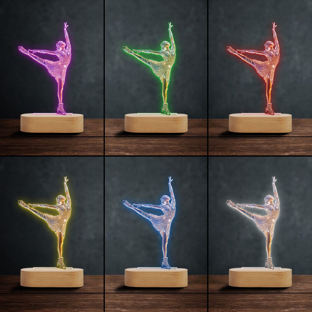 Funkelnder Eiskunstläufer – Personalisierte, eiskunstlaufförmige Plakettenleuchte