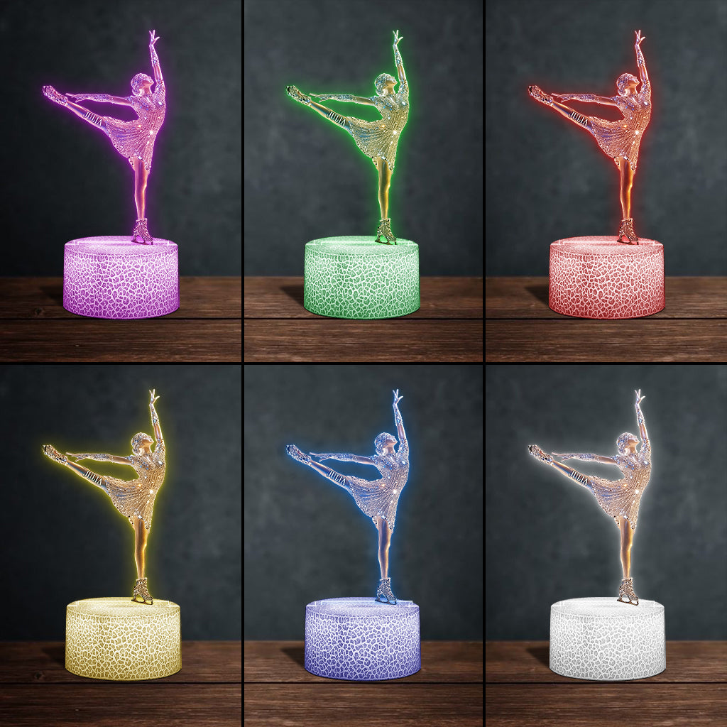 Funkelnder Eiskunstläufer – Personalisierte, eiskunstlaufförmige Plakettenleuchte