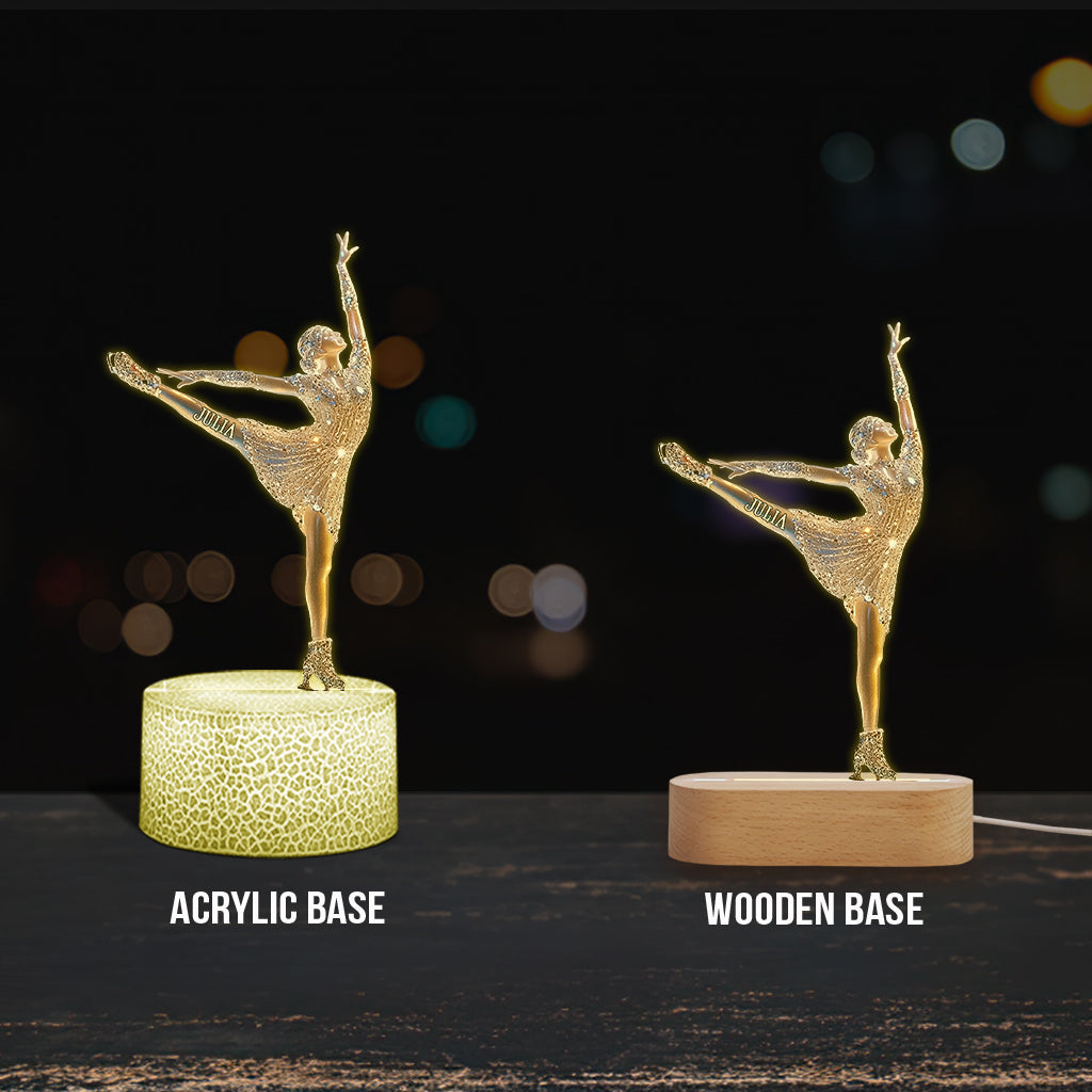 Funkelnder Eiskunstläufer – Personalisierte, eiskunstlaufförmige Plakettenleuchte