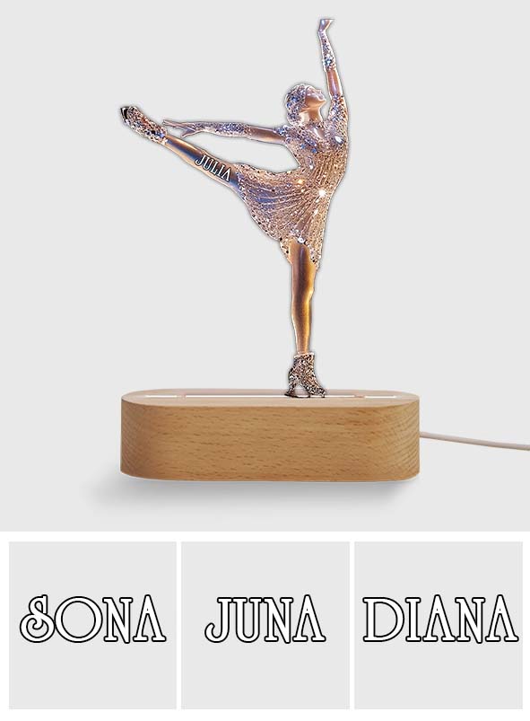 Funkelnder Eiskunstläufer – Personalisierte, eiskunstlaufförmige Plakettenleuchte