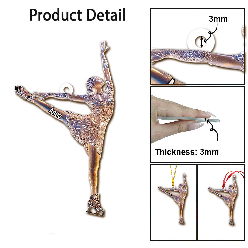 Funkelnder Eiskunstläufer – Personalisierter Eiskunstlauf-Anhänger