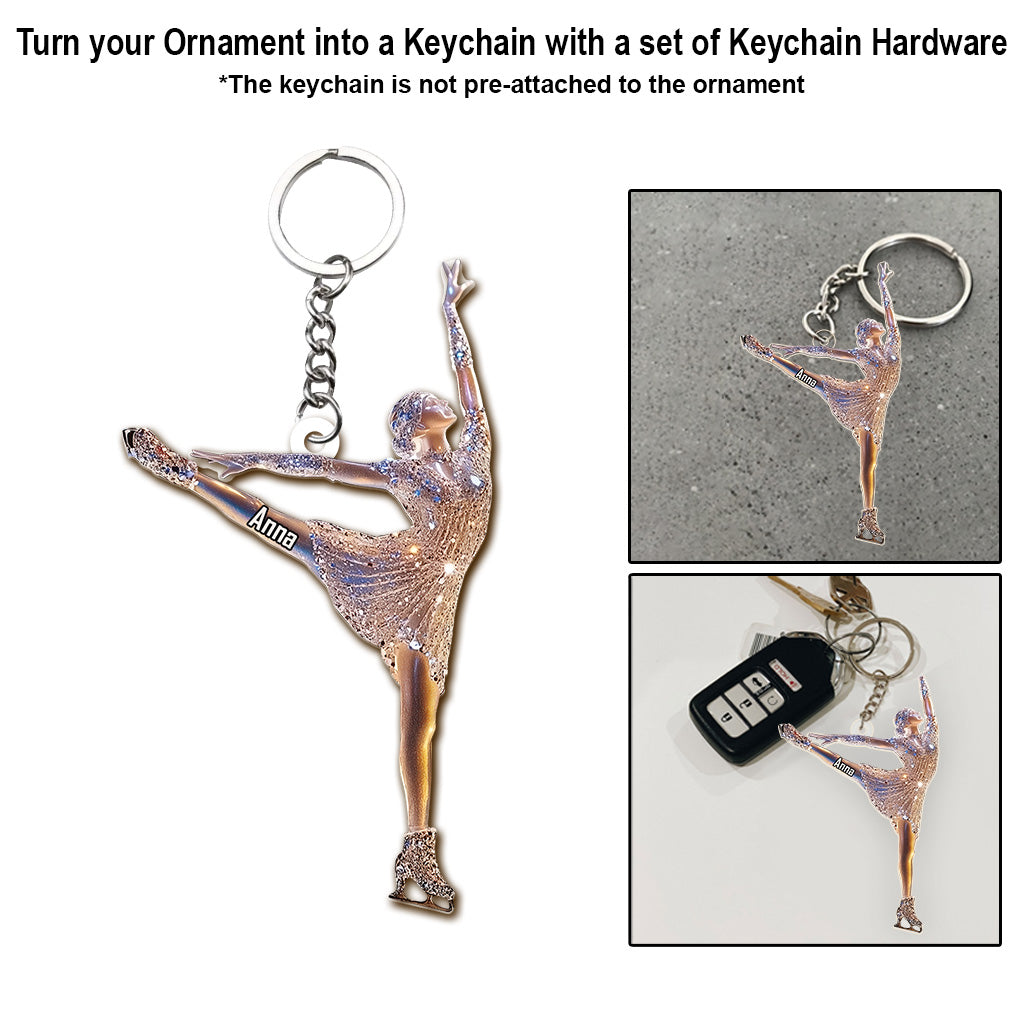 Funkelnder Eiskunstläufer – Personalisierter Eiskunstlauf-Anhänger