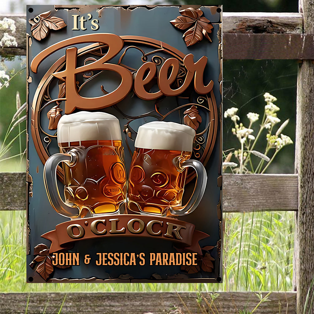 Ich liebe Bier – personalisiertes rechteckiges Metallschild für Bier