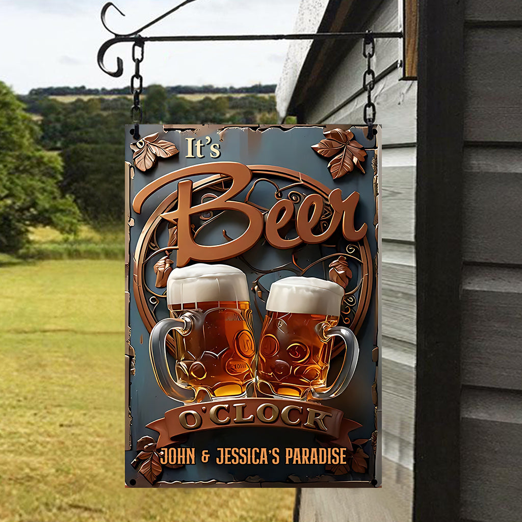 Ich liebe Bier – personalisiertes rechteckiges Metallschild für Bier