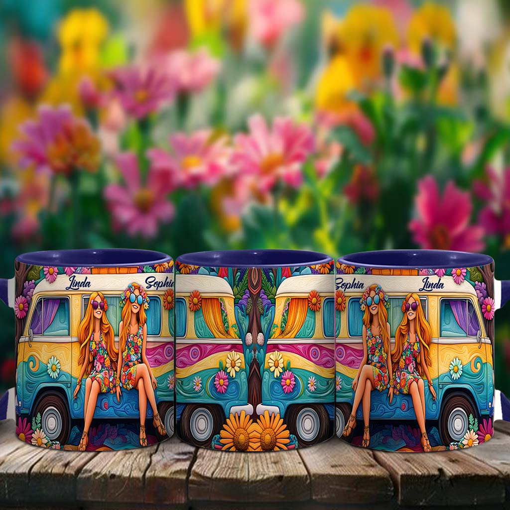 Wildflower Wheels - Personalized Hippie Accent Mug