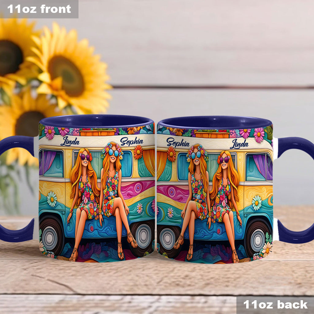 Wildflower Wheels - Personalized Hippie Accent Mug